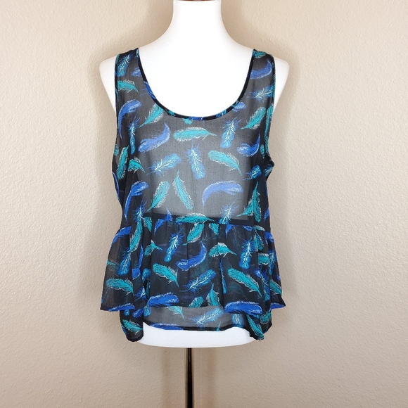 Chiffon Feather Blouse - Picture 1 of 6